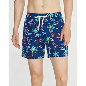 Chubbies The Neon Lights Classic 7” Swim Trunk Graphic Blue Lined Drawstring